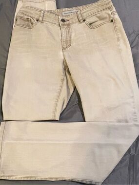 Chico's Women's Straight Leg Jeans in Light Taupe